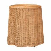 bali & pari Palm Bohemian Honey Scallop Rattan End Table